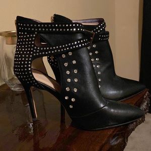 Stiletto rhinestone booties. Never worn